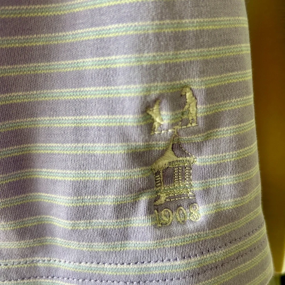 Bobby Jones Golf Polo Men’s XL Purple Striped 100% Cotton Shirt